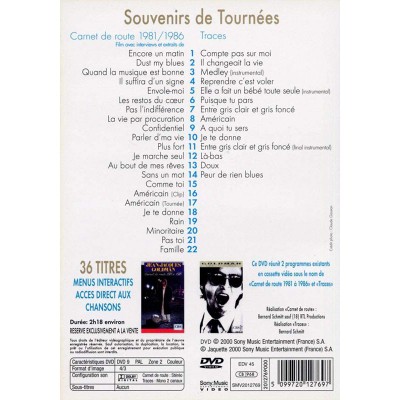 JEAN-JACQUES GOLDMAN  "SOUVENIRS DE TOURNEES" DVD